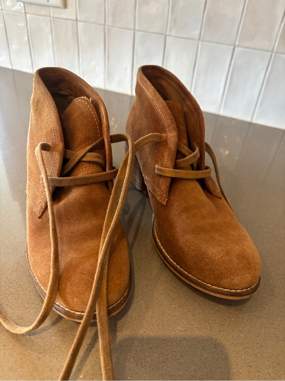 Brown Suede Lace-Up Desert Boots
